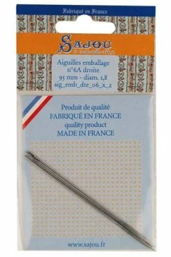 2 Aiguilles à Coudre Emballage Droites N° 6