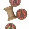 4 Bobines Bois Miniatures étiquettes Fil À L'Indienne