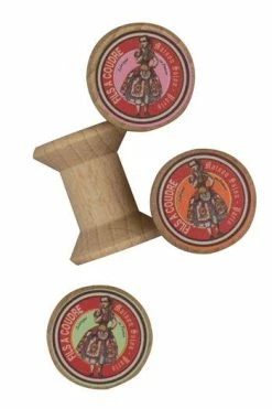 4 Bobines Bois Miniatures étiquettes Fil À L'Indienne
