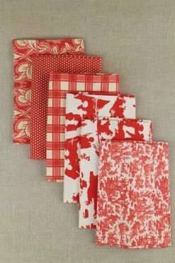 Boite 12 Coupons Tissus Sajou Rouges -artisanat Soldes Magasin boite 12 coupons tissus sajou rouges 2