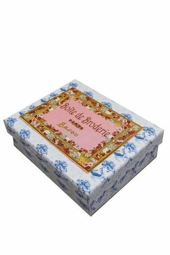 Boîte à Couture Vide Broderie Rose 2 Boîte à Couture Vide Broderie Rose – Image 2