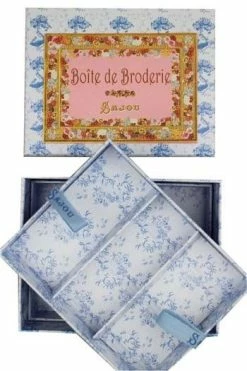 Boîte à Couture Vide Broderie Rose