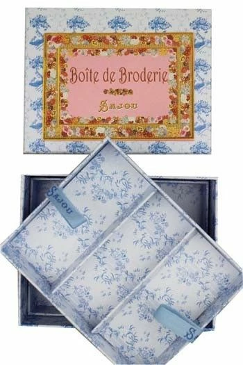 Boîte à Couture Vide Broderie Rose 1 Boîte à Couture Vide Broderie Rose