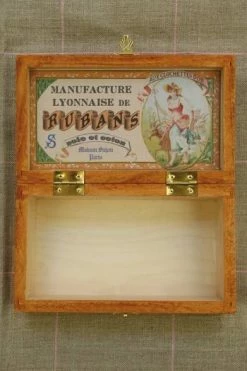 Boîte Bois Sérigraphiée Rubans -artisanat Soldes Magasin boite bois serigraphiee rubans 6