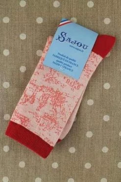 Chaussettes Toile De Jouy écru Rouge 38/40 7 Chaussettes Toile De Jouy écru Rouge 38/40 -artisanat Soldes Magasin chaussettes toile de jouy ecru rouge 38 40 1
