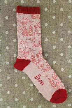 Chaussettes Toile De Jouy écru Rouge 38/40 8 Chaussettes Toile De Jouy écru Rouge 38/40 -artisanat Soldes Magasin chaussettes toile de jouy ecru rouge 38 40 2