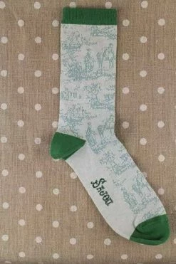 Chaussettes Toile De Jouy écru Vert 38/40 7 Chaussettes Toile De Jouy écru Vert 38/40 -artisanat Soldes Magasin chaussettes toile de jouy ecru vert 38 40 1