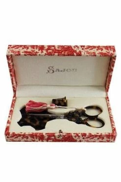 Ciseaux Broderie écaille Fleur Nécessaire Jouy Rouge