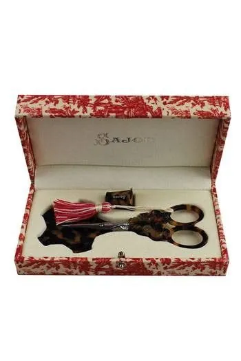 Ciseaux Broderie écaille S Nécessaire Jouy Rouge 1 Ciseaux Broderie écaille S Nécessaire Jouy Rouge