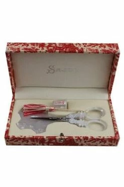 Ciseaux Broderie Nacre Croix Nécessaire Jouy Rouge