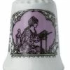 Dé De Porcelaine Blanche Brodeuse Mauve