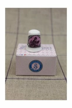 Dé De Porcelaine Blanche Brodeuse Mauve -artisanat Soldes Magasin de de porcelaine blanche brodeuse mauve 3