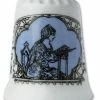 Dé De Porcelaine Blanche Brodeuse Sajou Bleu