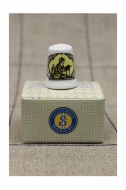 Dé De Porcelaine Blanche Brodeuse Sajou Jaune -artisanat Soldes Magasin de de porcelaine blanche brodeuse sajou jaune 3