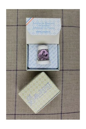 Dé De Porcelaine Blanche Brodeuse Sajou Rose 3 Dé De Porcelaine Blanche Brodeuse Sajou Rose – Image 3