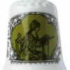 Dé De Porcelaine Blanche Brodeuse Sajou Vert