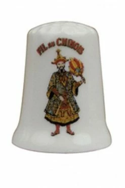 Dé De Porcelaine Blanche Fil Au Chinois