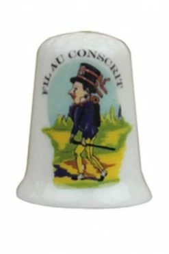 Dé De Porcelaine Blanche Fil Au Conscrit
