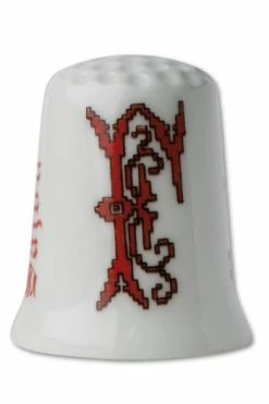 Dé De Porcelaine Blanche Lettre F