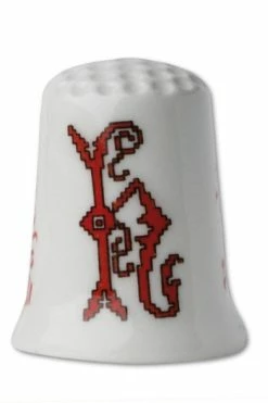 Dé De Porcelaine Blanche Lettre H