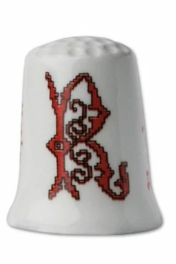 Dé De Porcelaine Blanche Lettre R