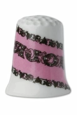 Dé De Porcelaine Blanche Sajou - Rose