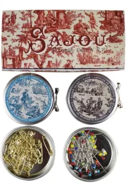 Epingles Tête Verre Et Nourrice Toile De Jouy