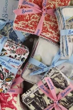 Essuie-mains éponge Toile De Jouy Rose -artisanat Soldes Magasin essuie mains eponge toile de jouy rose 2