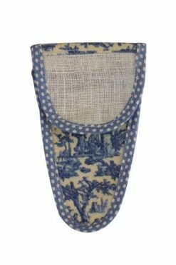 Etui Porte-ciseaux Toile Cirée Jouy Bleu - M