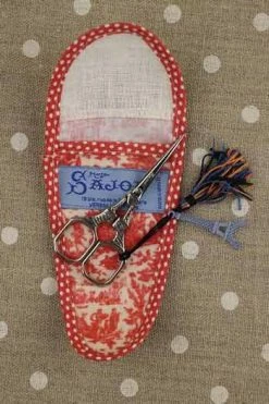 Etui Porte-ciseaux Toile Cirée Jouy Rouge - M -artisanat Soldes Magasin etui porte ciseaux toile ciree jouy rouge m 2