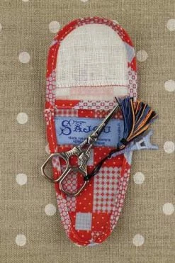 Etui Porte-ciseaux Toile Cirée Patchwork - M -artisanat Soldes Magasin etui porte ciseaux toile ciree patchwork m 2