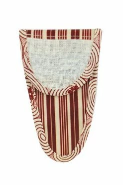 Etui Porte-ciseaux Toile Cirée Rayures Bordeaux - M