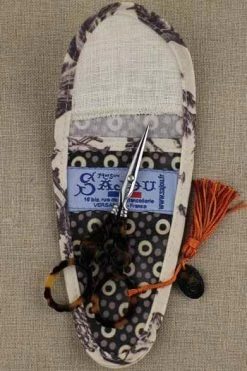 Etui Porte-ciseaux Toile Cirée Ronds Gris - M 7 Etui Porte-ciseaux Toile Cirée Ronds Gris - M -artisanat Soldes Magasin etui porte ciseaux toile ciree ronds gris m 2