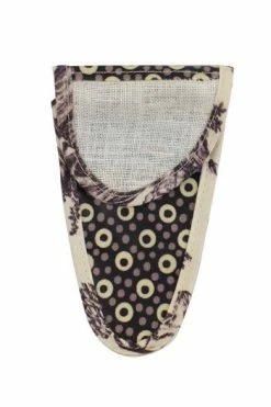 Etui Porte-ciseaux Toile Cirée Ronds Gris - M