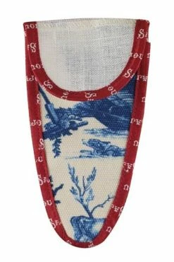 Etui Porte-ciseaux Toile De Jouy Bleue-bordeaux - L