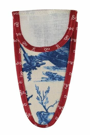 Etui Porte-ciseaux Toile De Jouy Bleue-bordeaux - L 1 Etui Porte-ciseaux Toile De Jouy Bleue-bordeaux - L