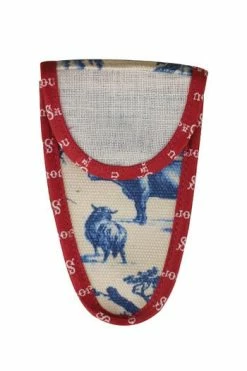 Etui Porte-ciseaux Toile De Jouy Bleue-bordeaux - M