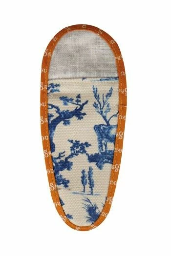 Etui Porte-ciseaux Toile De Jouy Bleue-orange - M 2 Etui Porte-ciseaux Toile De Jouy Bleue-orange - M – Image 2