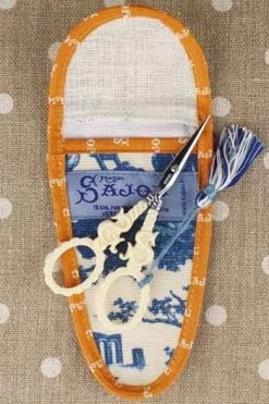 Etui Porte-ciseaux Toile De Jouy Bleue-orange - M 7 Etui Porte-ciseaux Toile De Jouy Bleue-orange - M -artisanat Soldes Magasin etui porte ciseaux toile de jouy bleue orange m 2
