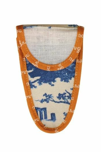 Etui Porte-ciseaux Toile De Jouy Bleue-orange - M 1 Etui Porte-ciseaux Toile De Jouy Bleue-orange - M