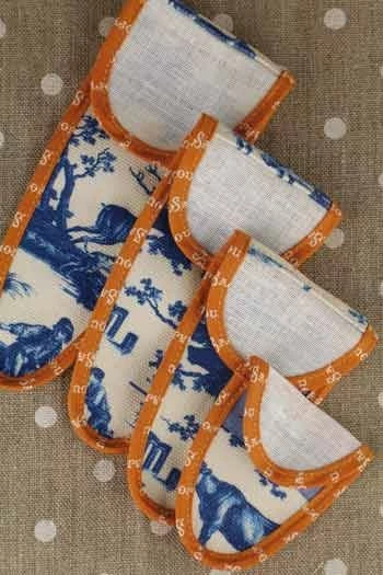 Etui Porte-ciseaux Toile De Jouy Bleue-orange - S 5 Etui Porte-ciseaux Toile De Jouy Bleue-orange - S – Image 5
