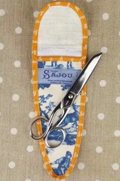Etui Porte-ciseaux Toile De Jouy Bleue-orange - XL 7 Etui Porte-ciseaux Toile De Jouy Bleue-orange - XL -artisanat Soldes Magasin etui porte ciseaux toile de jouy bleue orange xl 2