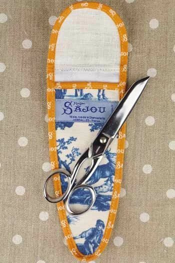 Etui Porte-ciseaux Toile De Jouy Bleue-orange - XL 3 Etui Porte-ciseaux Toile De Jouy Bleue-orange - XL – Image 3