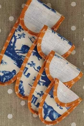 Etui Porte-ciseaux Toile De Jouy Bleue-orange - XL 5 Etui Porte-ciseaux Toile De Jouy Bleue-orange - XL – Image 5