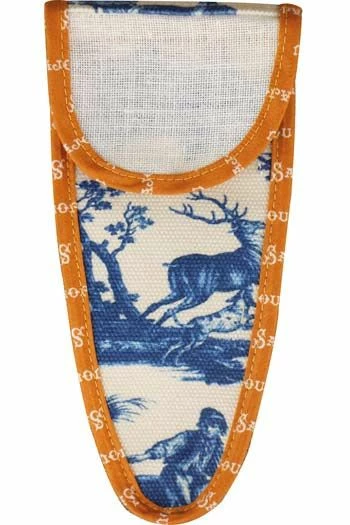 Etui Porte-ciseaux Toile De Jouy Bleue-orange - XL 1 Etui Porte-ciseaux Toile De Jouy Bleue-orange - XL