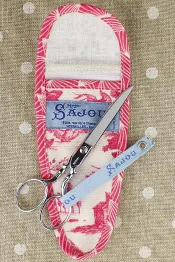 Etui Porte-ciseaux Toile De Jouy Rose - L 3 Etui Porte-ciseaux Toile De Jouy Rose - L – Image 3