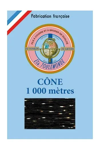 Fil à Broder Tonkin Cône 1001 Noir 1 Fil à Broder Tonkin Cône 1001 Noir