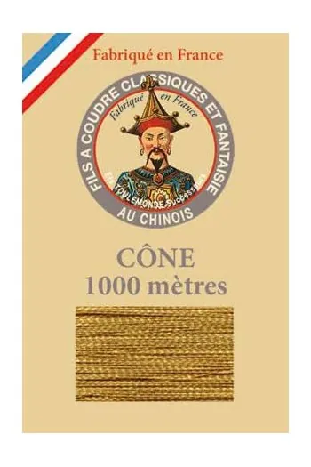 Fil à Coudre Métallisé N°40 Cône 113 - Dorure 1 Fil à Coudre Métallisé N°40 Cône 113 - Dorure