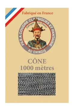 Fil à Coudre Métallisé N°40 Cône 125 - Chiné Argent