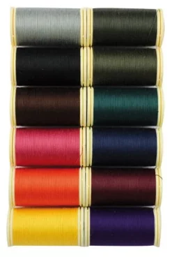 Fil à Coudre Polyester Boîte 12 Tons Foncés